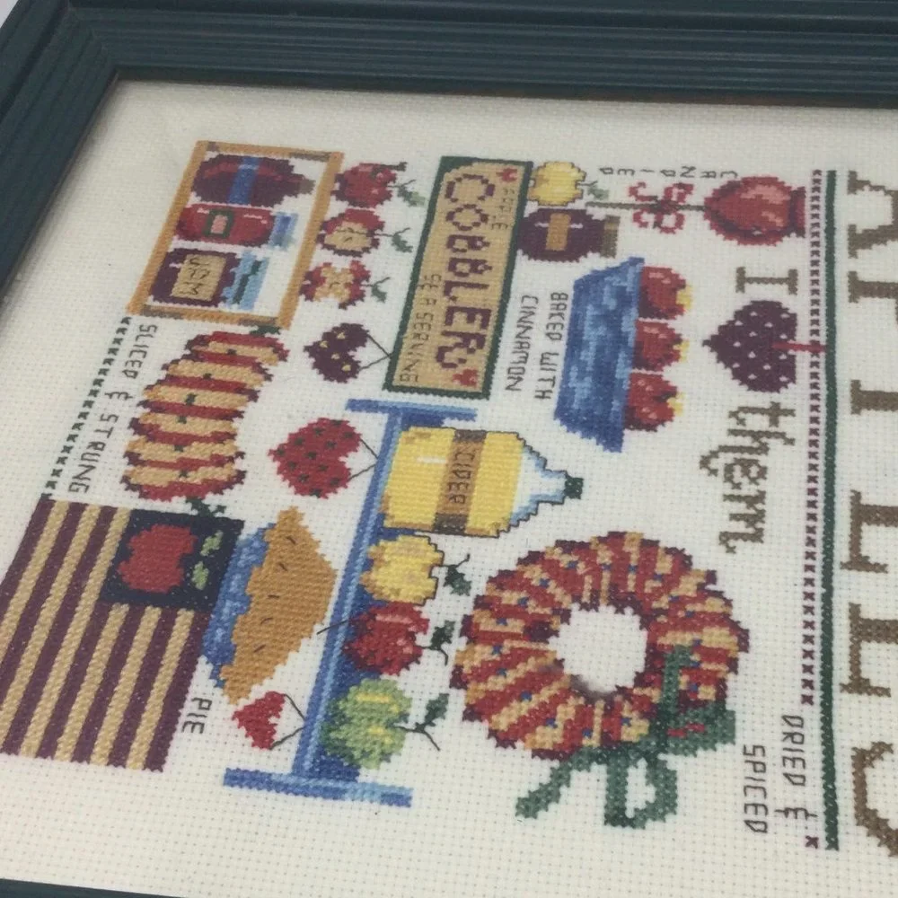 Custom Needlepoint Apple Theme Wall Art